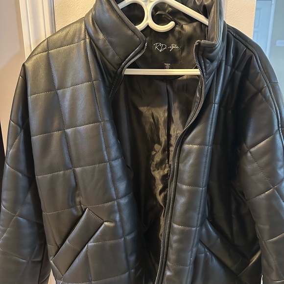 RD Style Charcoal Quilted Bomber Jacket - Picture 2 of 5